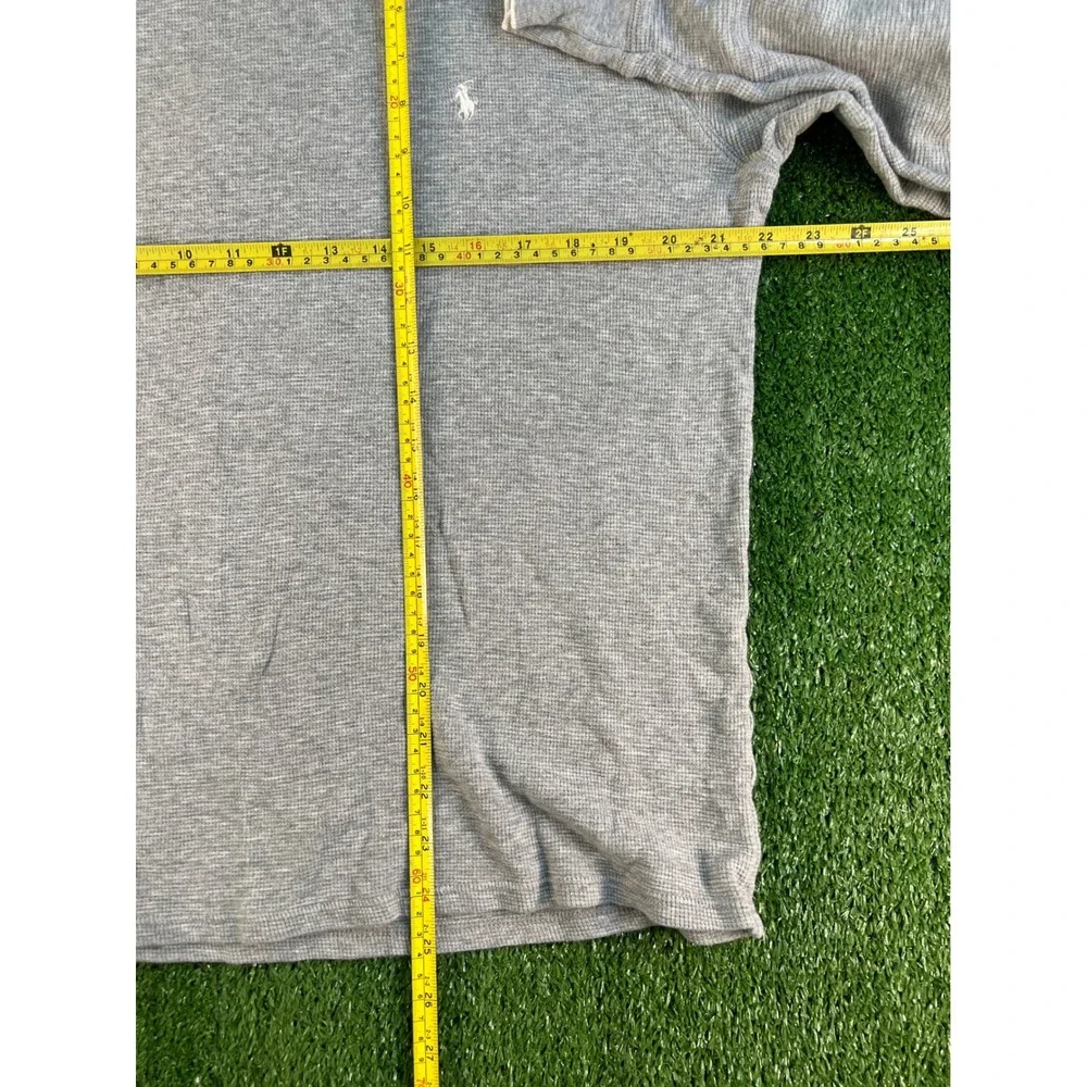 Polo Ralph Lauren Mens Gray Waffle Knit Long Sleeve Shirt Large Pony Logo